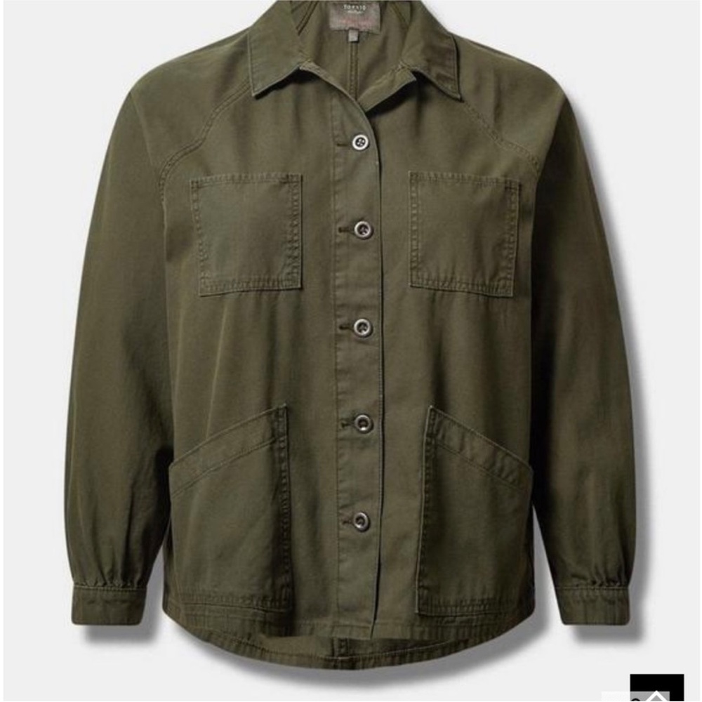 Torrid Utility Jacket Green Relaxed Fit